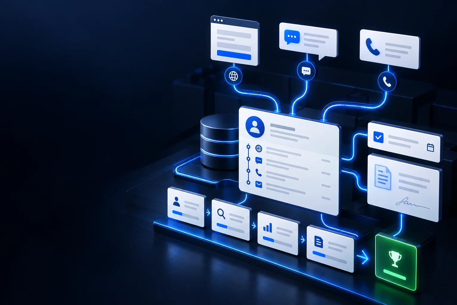 Özel CRM hizmet sürecinin görsel anlatımı